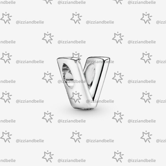 Pandora Letter V Alphabet Charm - Picture 1 of 6